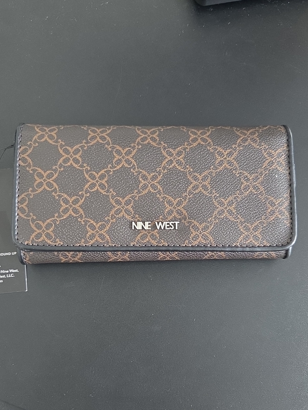 Nine West Brown Monogram Continental Wallet